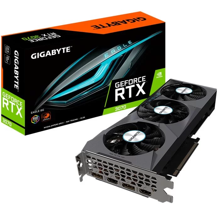 Video Card Gigabyte GeForce RTX 3070 EAGLE 8G LHR GV-N3070EAGLE-8GD (rev. 2.0) - official importer Video Card Gigabyte GeForce RTX 3070 EAGLE 8G LHR GV-N3070EAGLE-8GD (rev. 2.0) - official importer