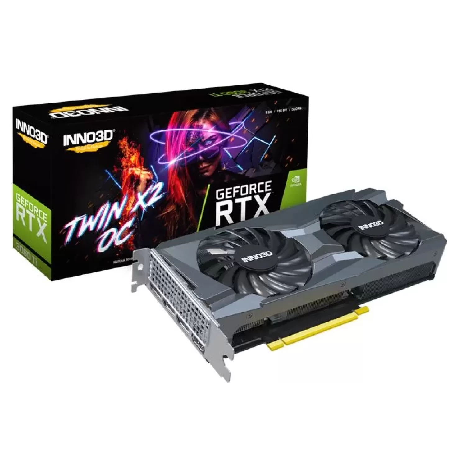 ВидеоКарта Inno3D GEFORCE RTX 3060 TI TWIN X2 OC LHR N306T2-08D6X-119032DH