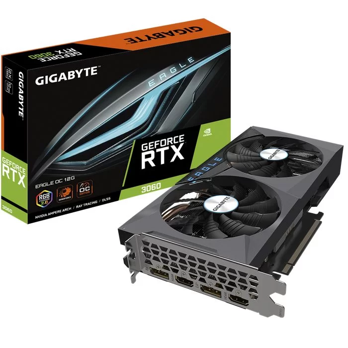 Video Card Gigabyte GeForce RTX 3060 EAGLE OC 12G GV-N3060EAGLE OC-12GD (rev. 2.0) LHR - official importer