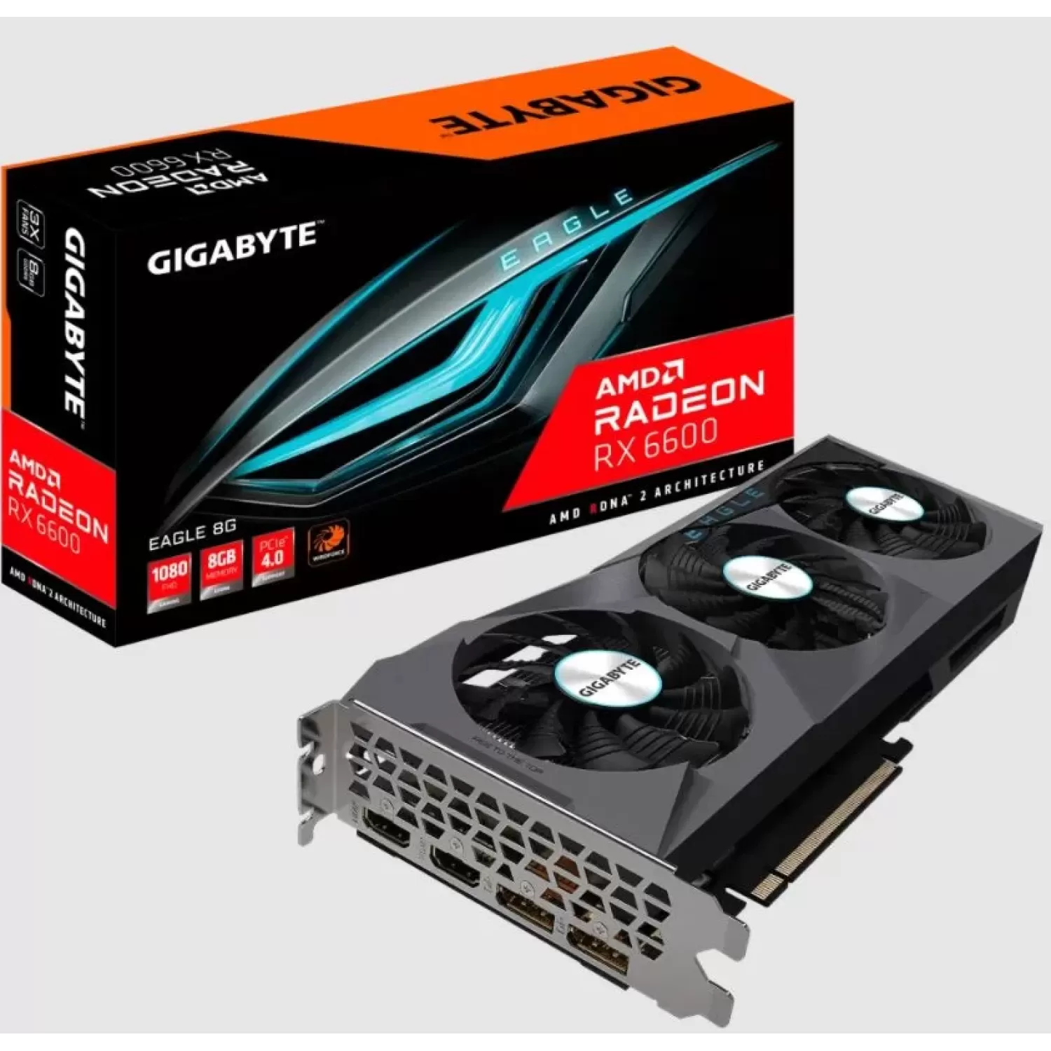 Video Card Gigabyte Radeon RX 6600 EAGLE 8G GV-R66EAGLE-8GD