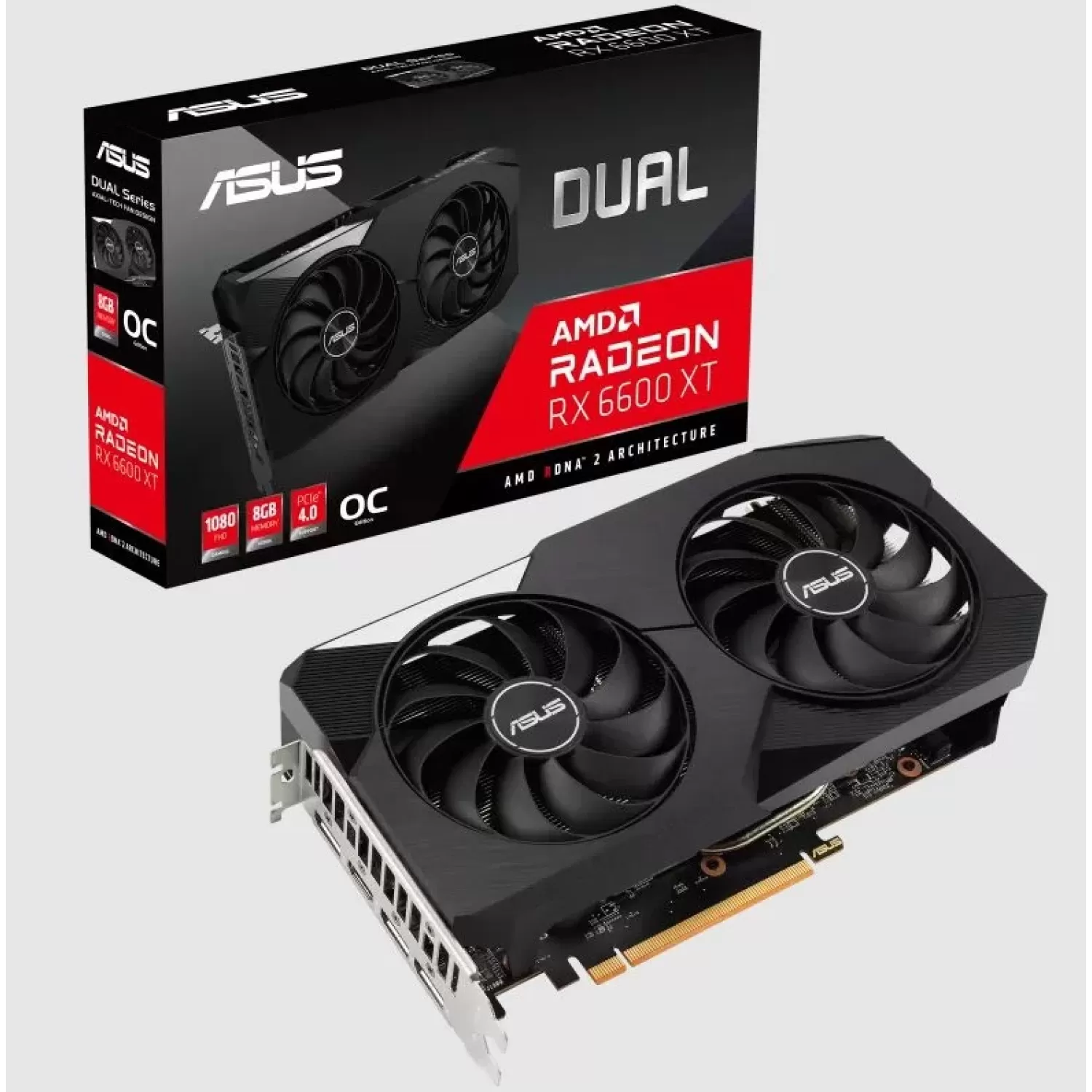 ВидеоКарта Asus Dual Radeon RX 6600 XT OC Edition DUAL-RX6600XT-O8G