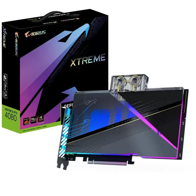 Video Card Gigabyte AORUS GeForce RTX 4080 16GB XTREME WATERFORCE WB GV-N4080AORUSX WB-16GD
