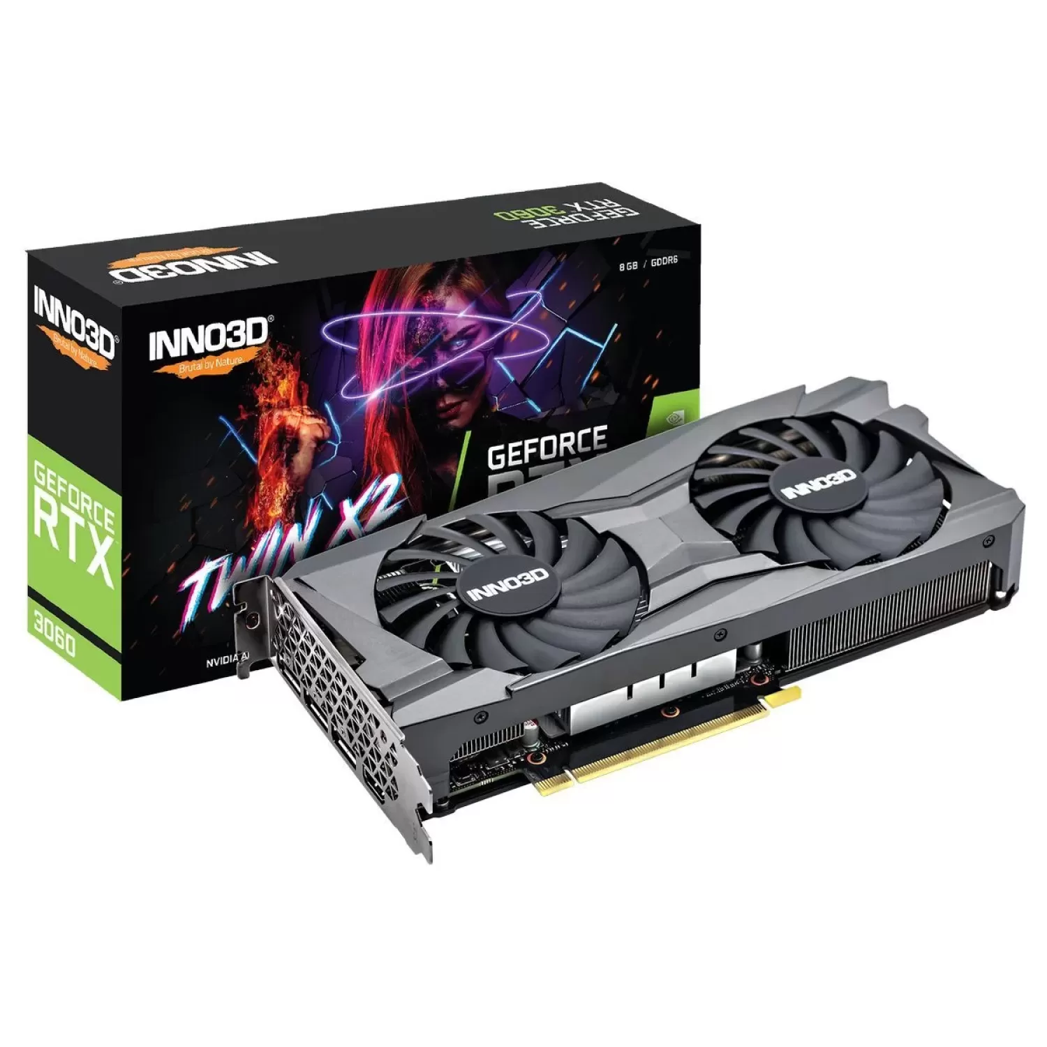 ВидеоКарта Inno3D GEFORCE RTX 3060 8GB TWIN X2 N30602-08D6-11902130