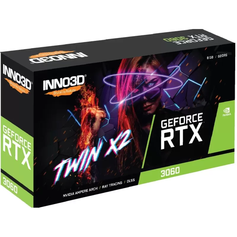 Video Card Inno3D GEFORCE RTX 3060 8GB TWIN X2 N30602-08D6-11902130