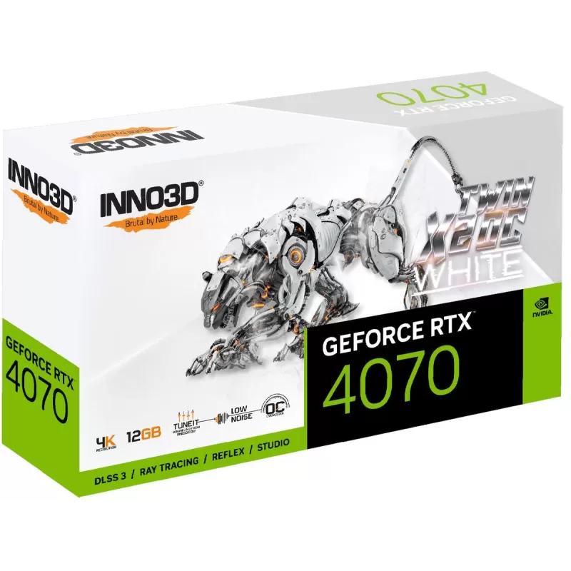 כרטיס מסך Inno3D GEFORCE RTX 4070 TWIN X2 OC WHITE N40702-126XX-185252W