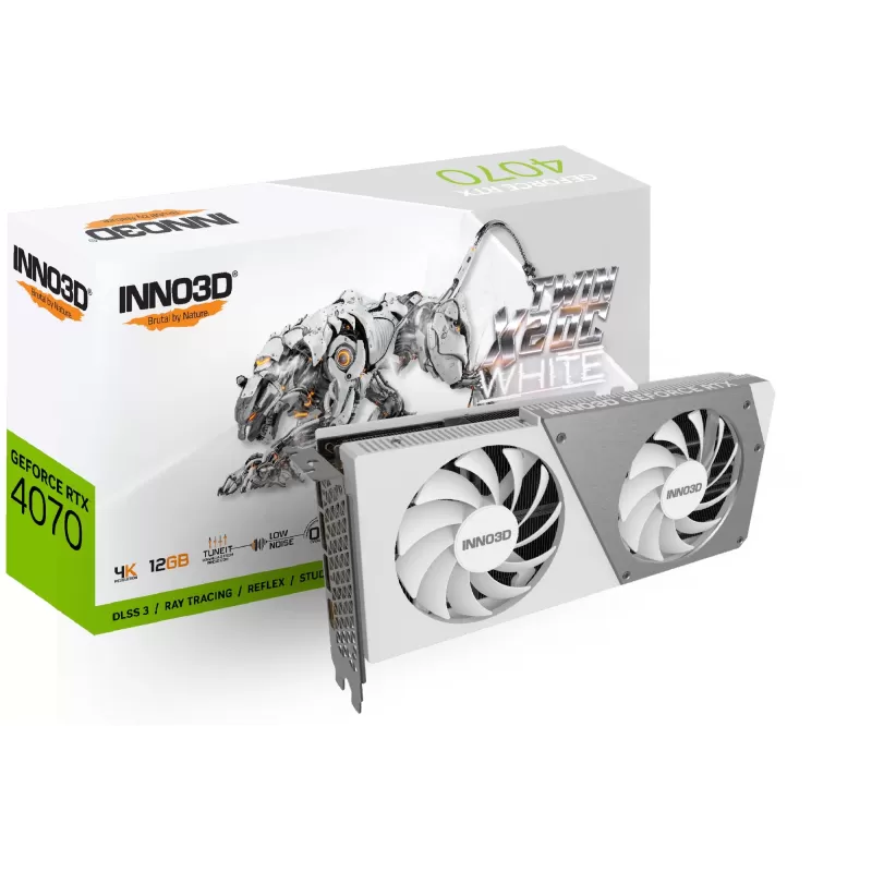 כרטיס מסך Inno3D GEFORCE RTX 4070 TWIN X2 OC WHITE N40702-126XX-185252W