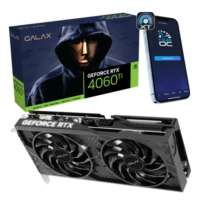Video Card Galax GeForce RTX 4060 Ti 8GB 1-Click OC 46ISL8MD8COC