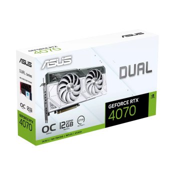 כרטיס מסך Asus Dual GeForce RTX 4070 White OC Edition 12GB GDDR6X כרטיס מסך Asus Dual GeForce RTX 4070 White OC Edition 12GB GDDR6X