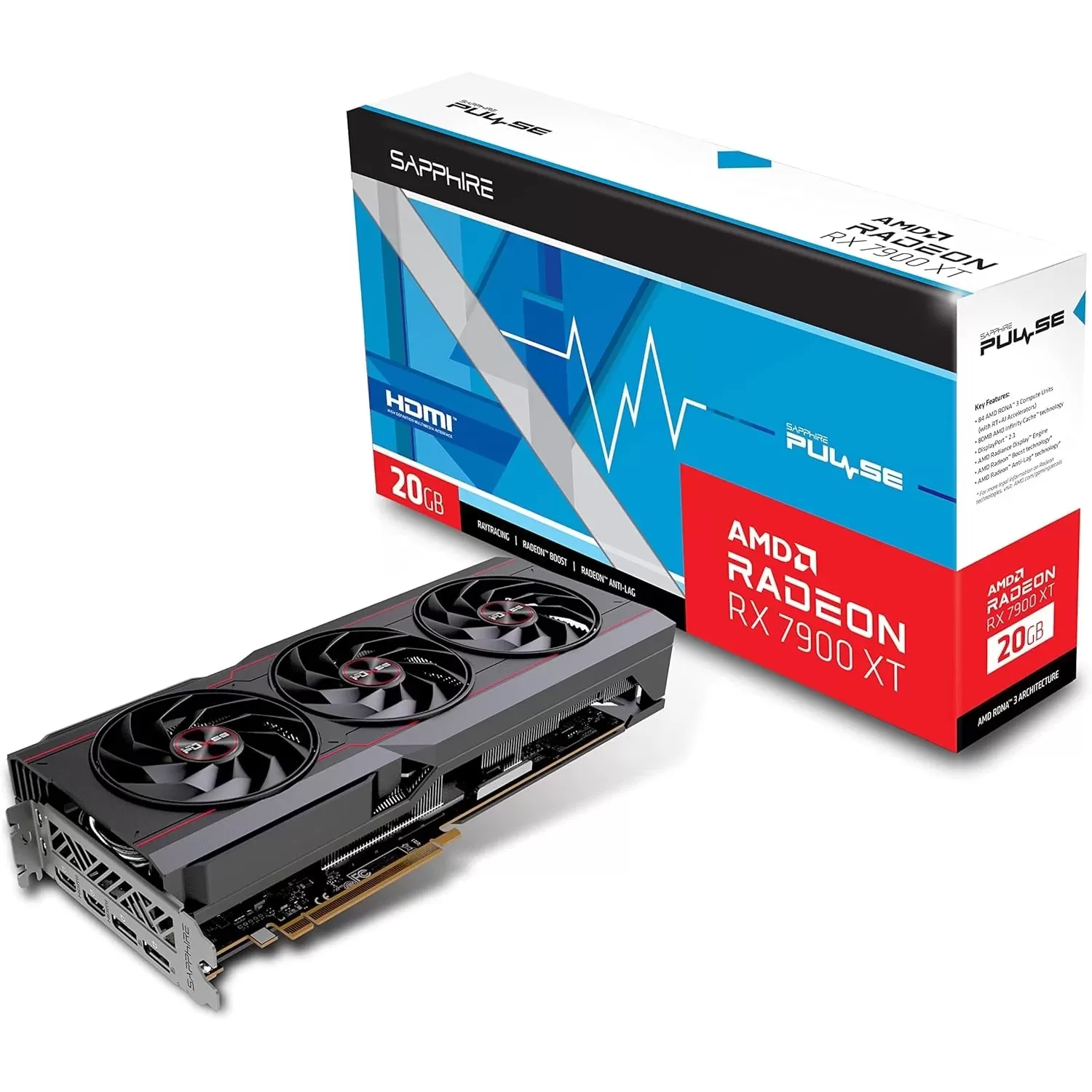 Video Card Sapphire PULSE AMD Radeon RX 7900 XT 20GB 11323-02-20G