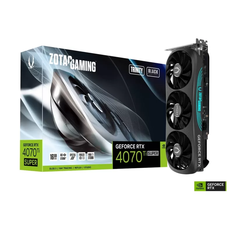 כרטיס מסך Zotac GAMING GeForce RTX 4070 Ti SUPER Trinity Black Edition 16GB GDDR6X ZT-D40730D-10P כרטיס מסך Zotac GAMING GeForce RTX 4070 Ti SUPER Trinity Black Edition 16GB GDDR6X ZT-D40730D-10P
