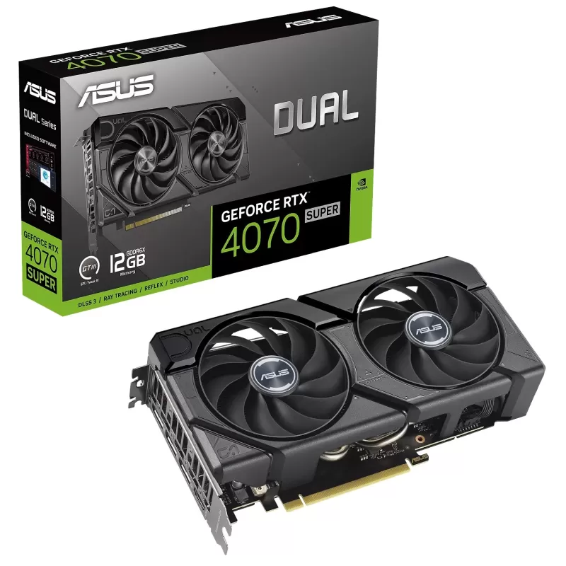Video Card Asus Dual GeForce RTX 4070 SUPER EVO 12GB GDDR6X 90YV0KC1-M0NA00