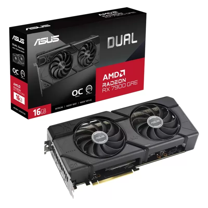 Video Card Asus Dual Radeon RX 7900 GRE OC Edition 16GB GDDR6 90YV0J90-M0NA00 Video Card Asus Dual Radeon RX 7900 GRE OC Edition 16GB GDDR6 90YV0J90-M0NA00