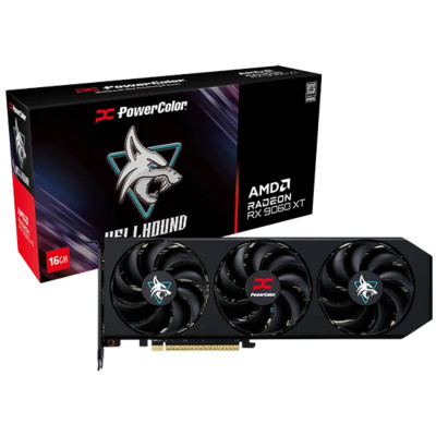 Video Card PowerColor Hellhound RX 9060 XT 16GB GDDR6 RX9060XT16G-LOC Video Card PowerColor Hellhound RX 9060 XT 16GB GDDR6 RX9060XT16G-LOC