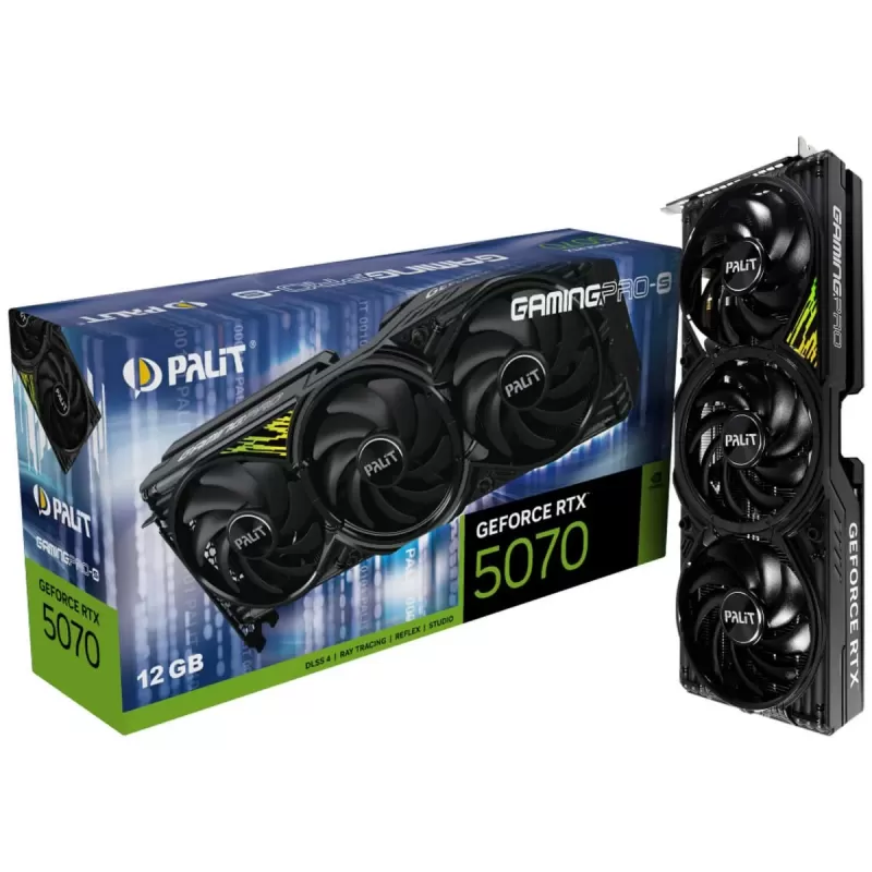 ВидеоКарта Palit GeForce RTX 5070 GamingPro-S 12GB NE75070019K9-GB2050U ВидеоКарта Palit GeForce RTX 5070 GamingPro-S 12GB NE75070019K9-GB2050U