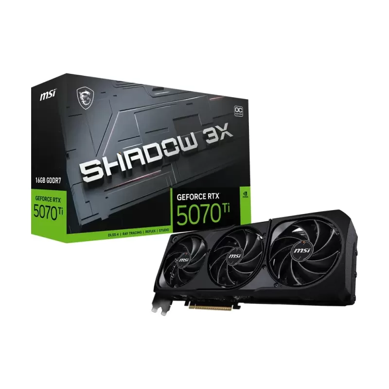 ВидеоКарта MSI RTX 5070 Ti 16G SHADOW 3X OC GeForce RTX 5070 Ti 16G SHADOW 3X OC