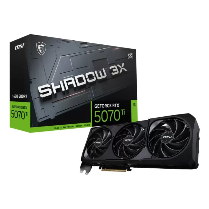 ВидеоКарта MSI RTX 5070 Ti 16G SHADOW 3X OC GeForce RTX 5070 Ti 16G SHADOW 3X OC
