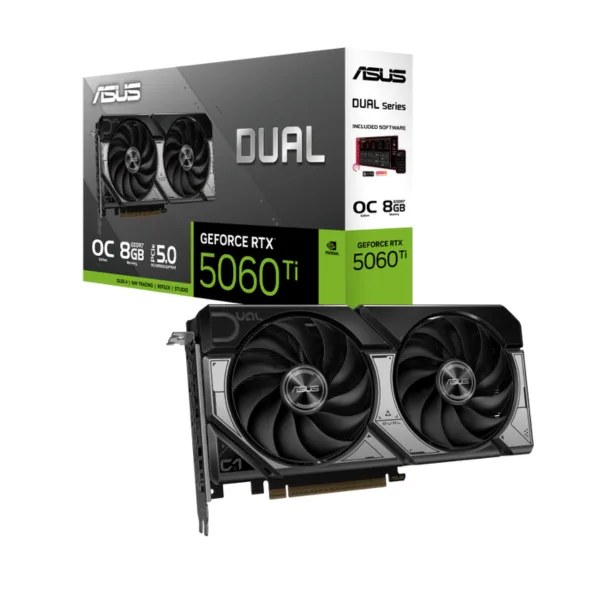 ВидеоКарта Asus Dual GeForce RTX 5060 Ti 8GB GDDR7 OC DUAL-RTX5060TI-O8G ВидеоКарта Asus Dual GeForce RTX 5060 Ti 8GB GDDR7 OC DUAL-RTX5060TI-O8G