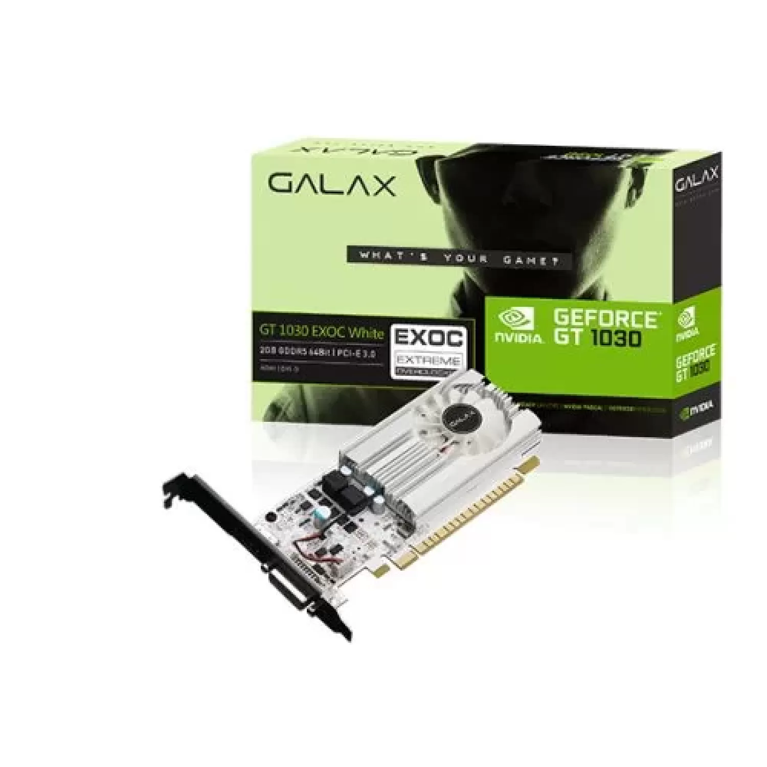Video Card Galax GeForce GT 1030 EXOC White 2GB GDDR5 30NPH4HVQ5EW