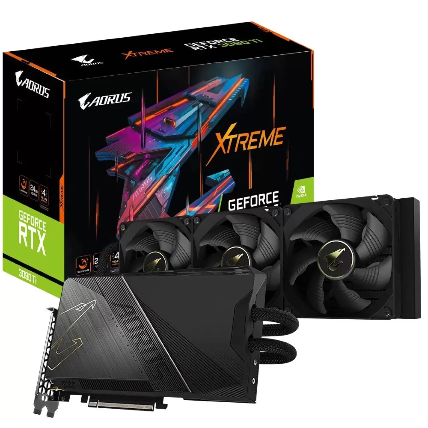 Video Card Gigabyte AORUS GeForce RTX 3090 Ti XTREME WATERFORCE 24G GV-N309TAORUSX W-24GD