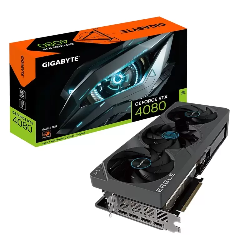 כרטיס מסך Gigabyte GeForce RTX 4080 16GB EAGLE GV-N4080EAGLE-16GD כרטיס מסך Gigabyte GeForce RTX 4080 16GB EAGLE GV-N4080EAGLE-16GD