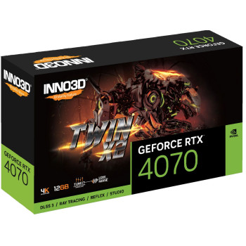 כרטיס מסך Inno3D GEFORCE RTX 4070 TWIN X2 N40702-126X-185252N כרטיס מסך Inno3D GEFORCE RTX 4070 TWIN X2 N40702-126X-185252N