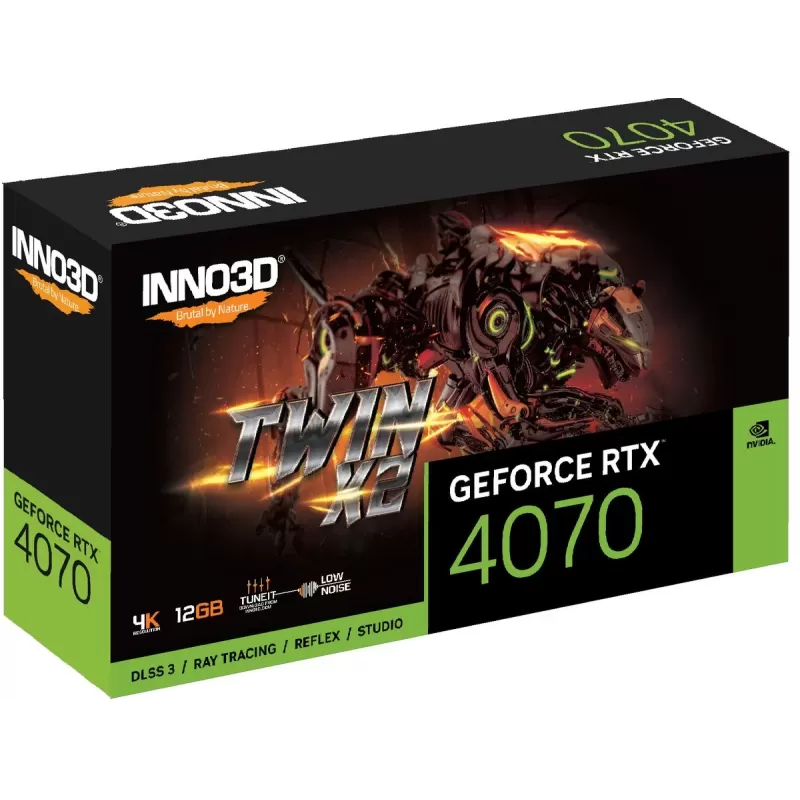 כרטיס מסך Inno3D GEFORCE RTX 4070 TWIN X2 N40702-126X-185252N