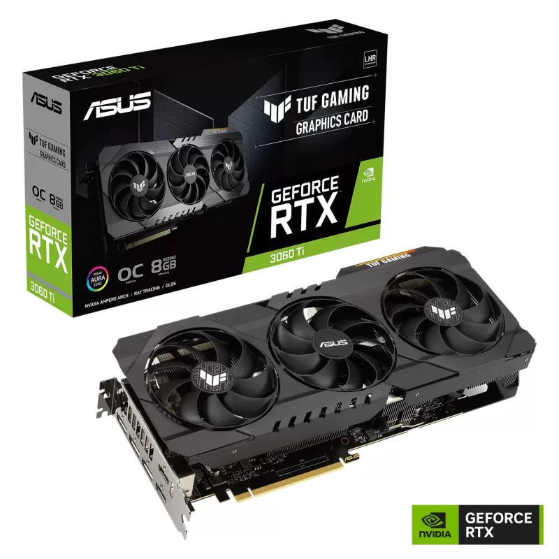 Video Card Asus TUF Gaming RTX 3060 Ti OC Edition 8G GDDR6X 90YV0IL0-M0NA00 Video Card Asus TUF Gaming RTX 3060 Ti OC Edition 8G GDDR6X 90YV0IL0-M0NA00