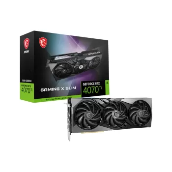 כרטיס מסך MSI GeForce RTX 4070 Ti GAMING X SLIM 12G NVIDIA GeForce RTX 4070 Ti כרטיס מסך MSI GeForce RTX 4070 Ti GAMING X SLIM 12G NVIDIA GeForce RTX 4070 Ti