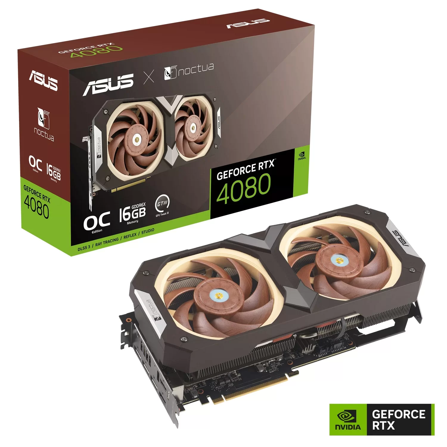 ВидеоКарта Asus GeForce RTX 4080 16GB GDDR6X Noctua OC Edition 90YV0IB2-M0NA00