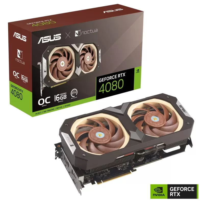 כרטיס מסך Asus GeForce RTX 4080 16GB GDDR6X Noctua OC Edition 90YV0IB2-M0NA00