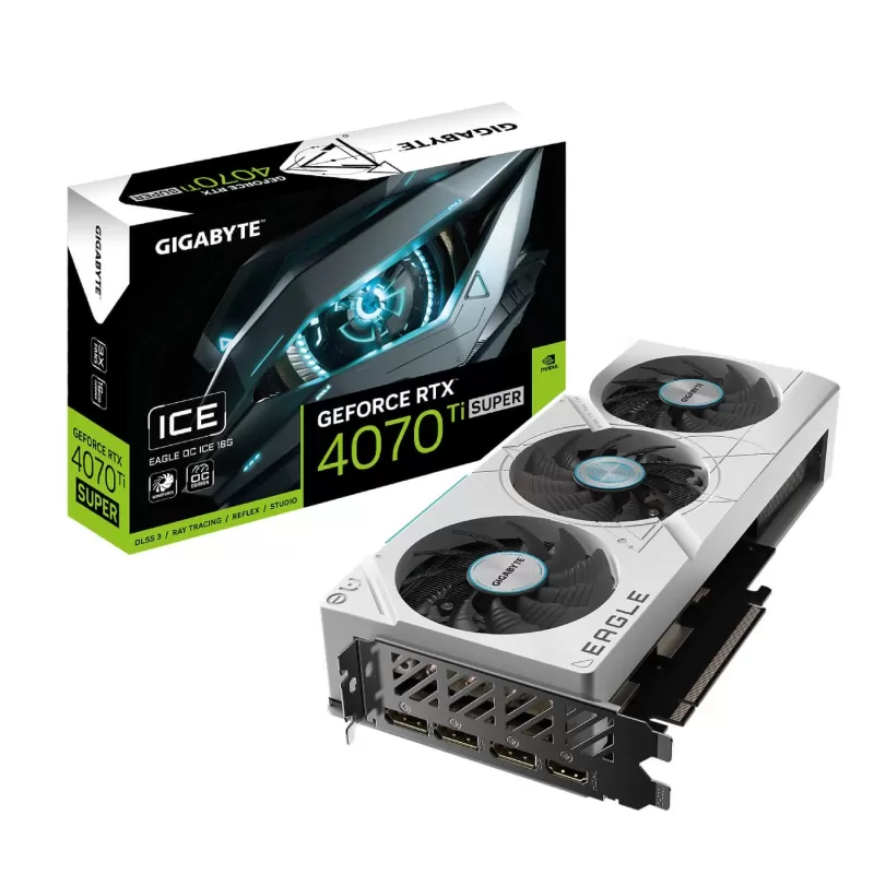 כרטיס מסך Gigabyte GeForce RTX 4070 Ti SUPER EAGLE OC ICE 16G GV-N407TSEAGLEOC ICE-16GD כרטיס מסך Gigabyte GeForce RTX 4070 Ti SUPER EAGLE OC ICE 16G GV-N407TSEAGLEOC ICE-16GD