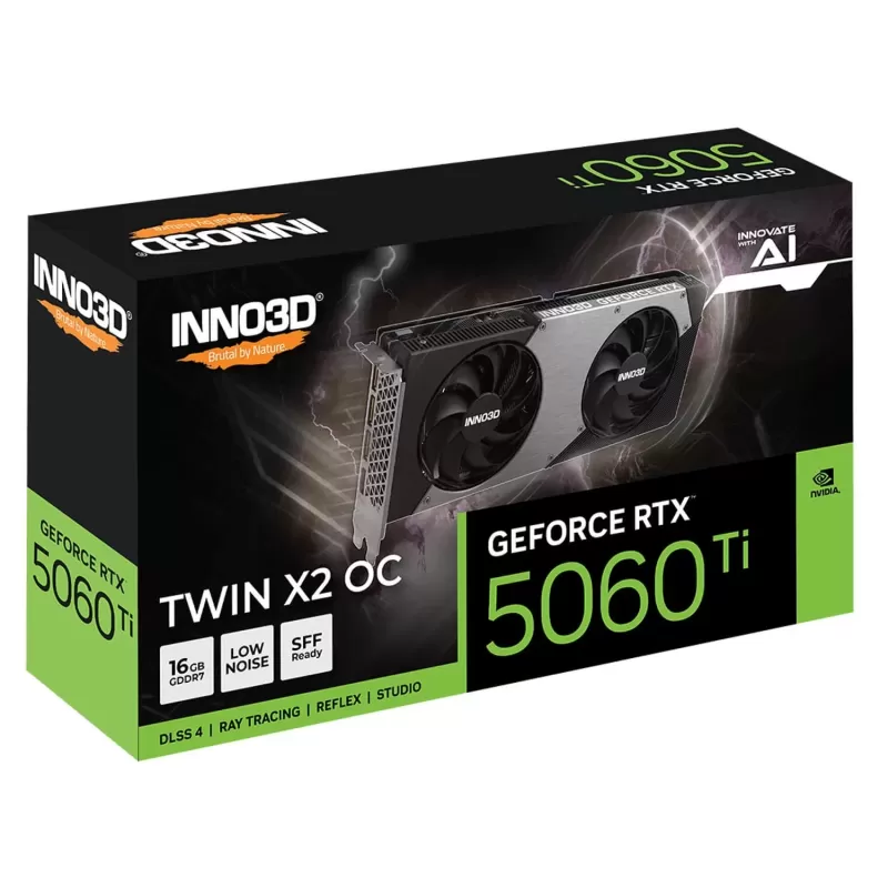 Video Card Inno3D GeForce RTX 5060 Ti 16GB TWIN X2 OC N506T2-16D7X-191073N