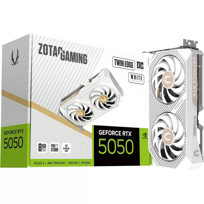Video Card Zotac GAMING GeForce RTX 5050 Twin Edge OC White Edition ZT-B50500Q-10M