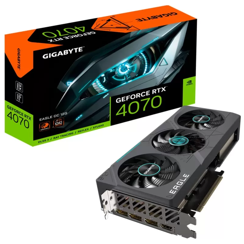 כרטיס מסך Gigabyte GeForce RTX 4070 EAGLE OC 12G GV-N4070EAGLE OC-12GD - יבואן רשמי