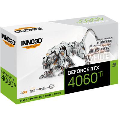Video Card Inno3D GEFORCE RTX 4060 Ti 8GB TWIN X2 OC WHITE N406T2-08D6X-171153W Video Card Inno3D GEFORCE RTX 4060 Ti 8GB TWIN X2 OC WHITE N406T2-08D6X-171153W