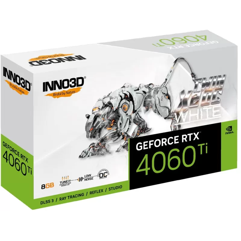 Video Card Inno3D GEFORCE RTX 4060 Ti 8GB TWIN X2 OC WHITE N406T2-08D6X-171153W