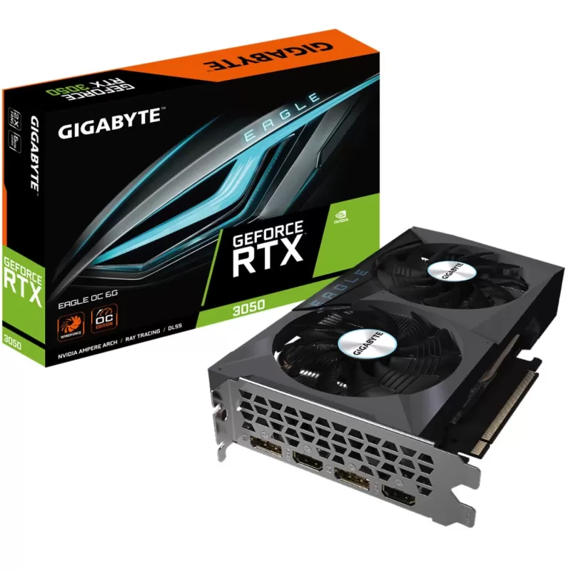 Video Card Gigabyte RTX 3050 GV-N3050EAGLE OC-6GD GV-N3050EAGLE OC-6GD - official importer Video Card Gigabyte RTX 3050 GV-N3050EAGLE OC-6GD GV-N3050EAGLE OC-6GD - official importer
