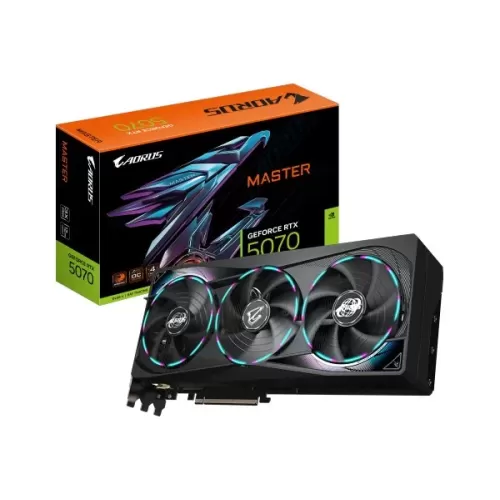 כרטיס מסך Gigabyte AORUS GeForce RTX 5070 MASTER 12G GV-N5070AORUS M-12GD כרטיס מסך Gigabyte AORUS GeForce RTX 5070 MASTER 12G GV-N5070AORUS M-12GD