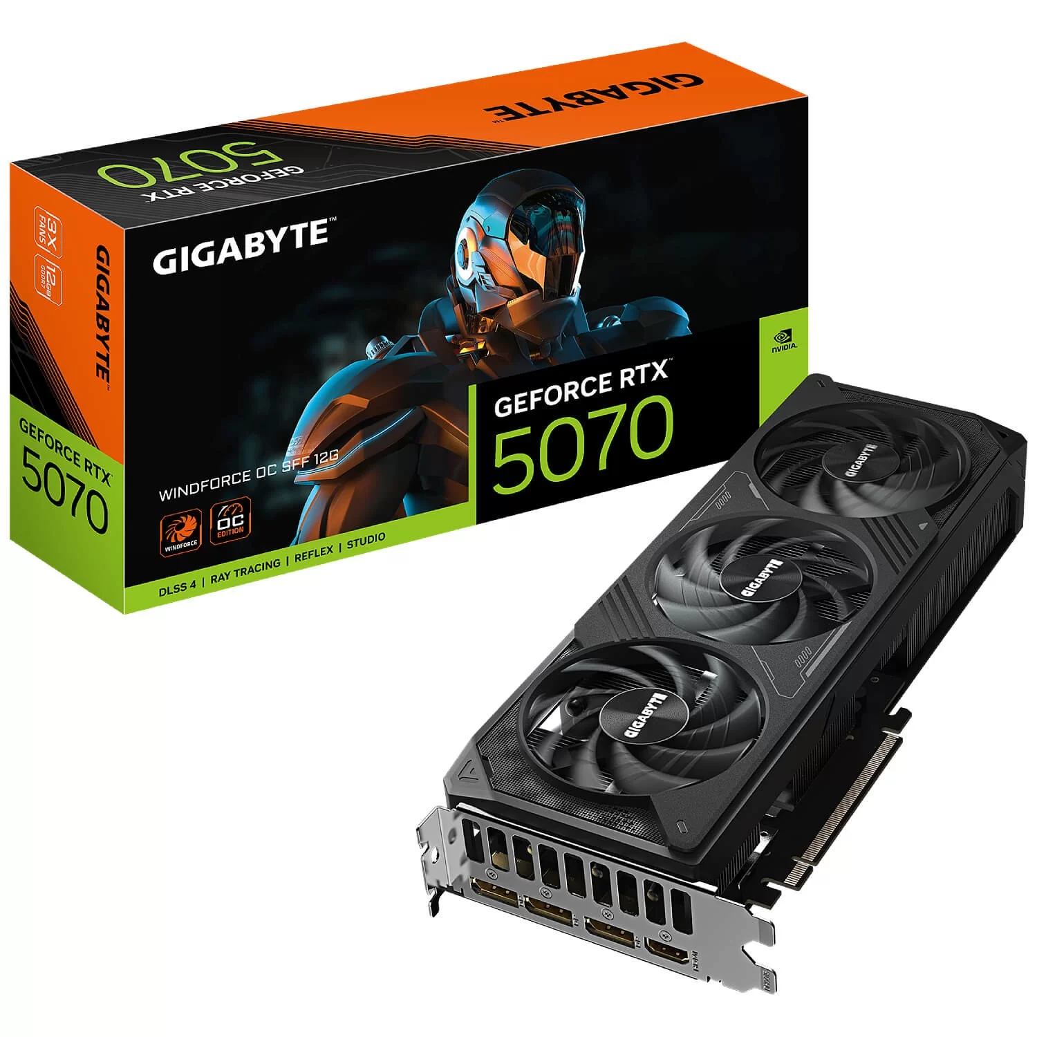 Video Card Gigabyte GeForce RTX 5070 WINDFORCE OC SFF 12G GV-N5070WF3OC-12GD