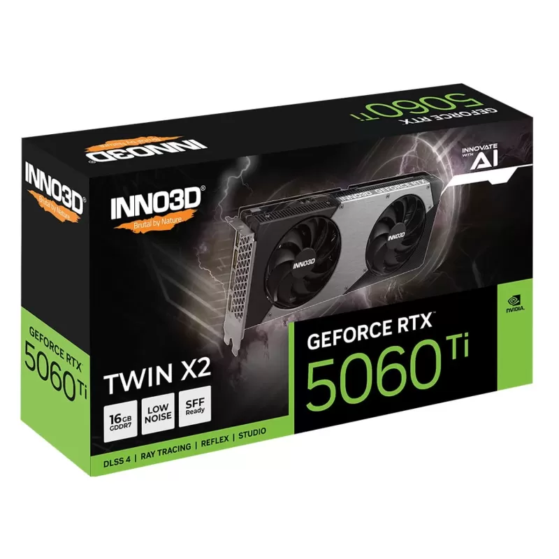 כרטיס מסך Inno3D GeForce RTX 5060 Ti 16GB TWIN X2 N506T2-16D7-191073N