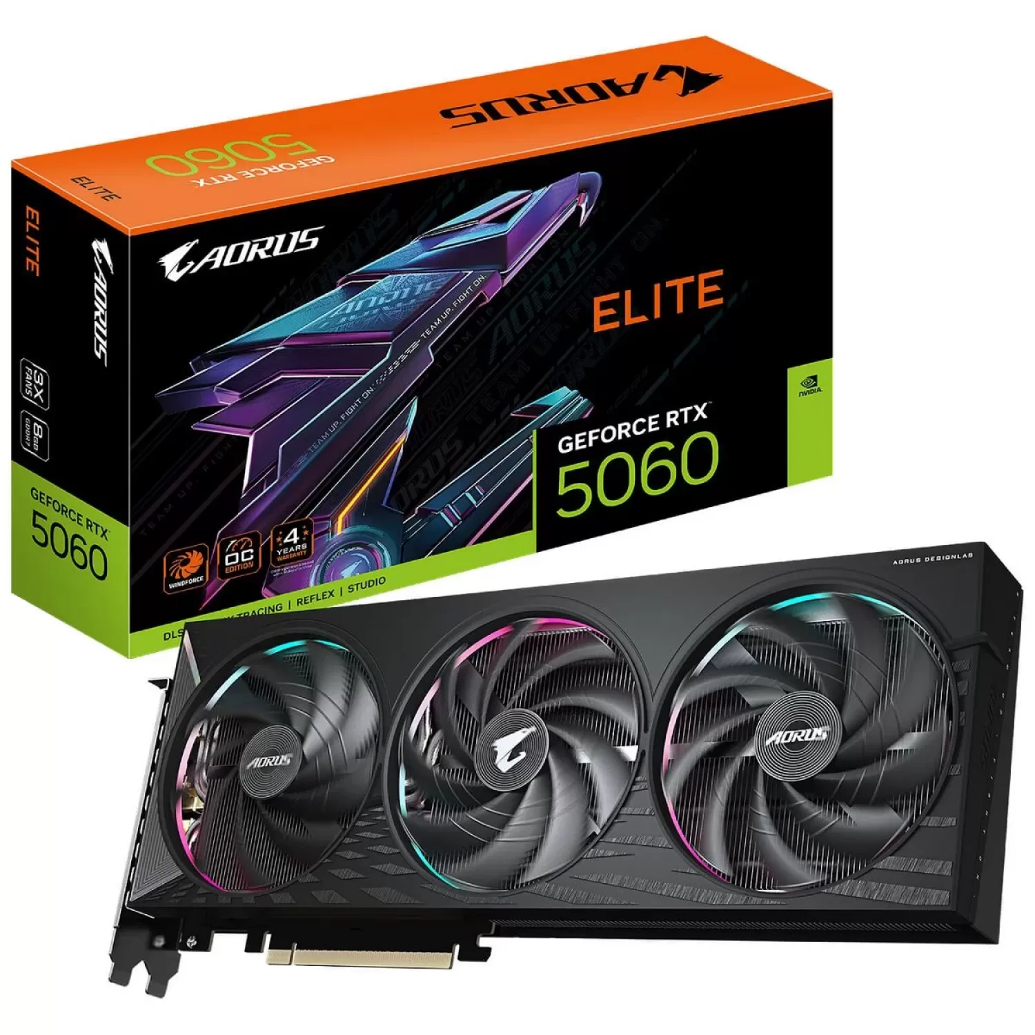 ВидеоКарта Gigabyte AORUS GeForce RTX 5060 ELITE 8G GV-N5060AORUS E-8GD