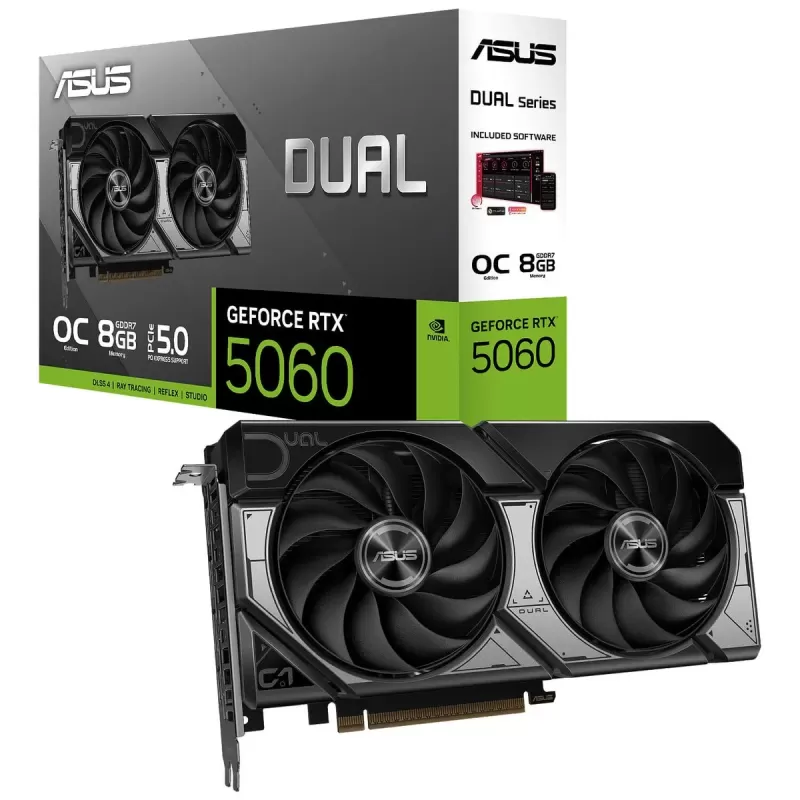 ВидеоКарта Asus Dual GeForce RTX 5060 8GB GDDR7 OC Edition 90YV0N12-M0NA00