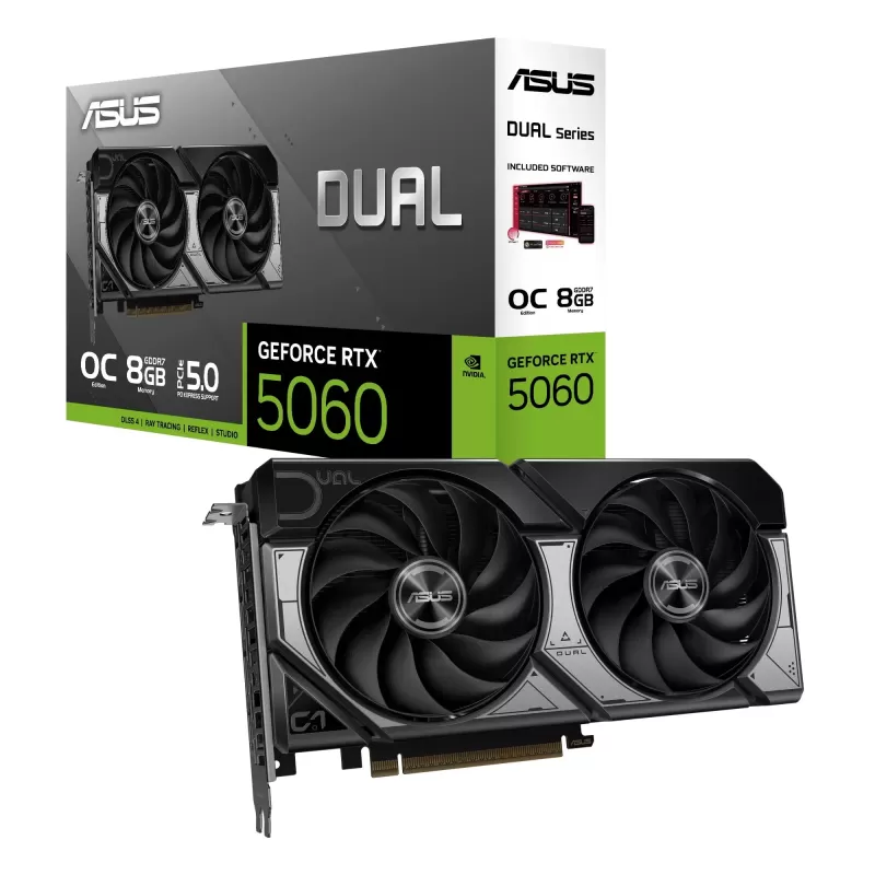 ВидеоКарта Asus Dual GeForce RTX 5060 8GB GDDR7 OC Edition 90YV0N12-M0NA00