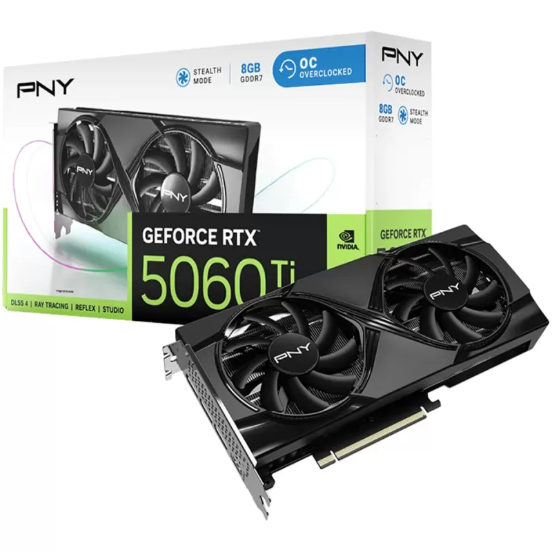 ВидеоКарта PNY GeForce RTX 5060 Ti 8GB OC Dual Fan VCG5060T8DFXPB1-O