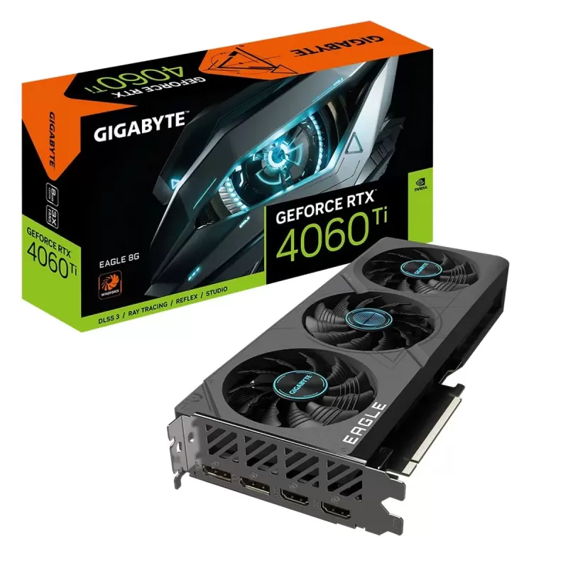 כרטיס מסך Gigabyte GeForce RTX 4060 Ti EAGLE 8G GV-N406TEAGLE-8GD - יבואן רשמי
