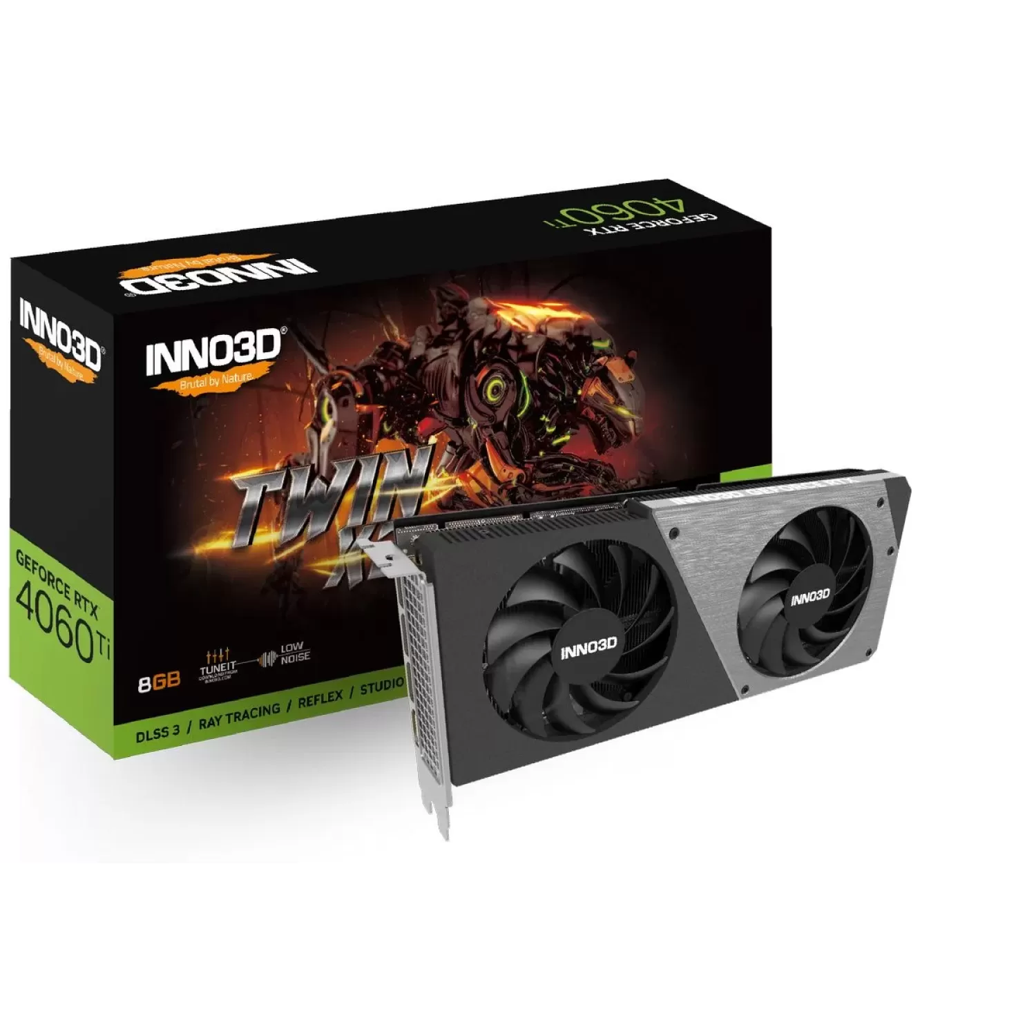 ВидеоКарта Inno3D GEFORCE RTX 4060 Ti 8GB TWIN X2 N406T2-08D6-171153N