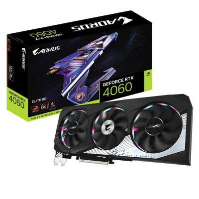כרטיס מסך Gigabyte AORUS GeForce RTX 4060 ELITE 8G GV-N4060AORUS E-8GD כרטיס מסך Gigabyte AORUS GeForce RTX 4060 ELITE 8G GV-N4060AORUS E-8GD