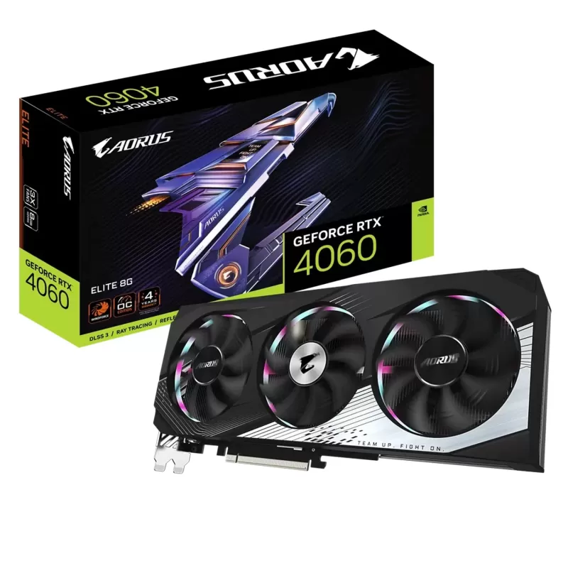 כרטיס מסך Gigabyte AORUS GeForce RTX 4060 ELITE 8G GV-N4060AORUS E-8GD - יבואן רשמי