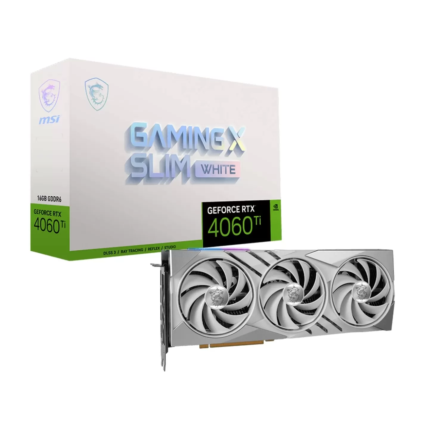 Video Card MSI GeForce RTX 4060 Ti GAMING X SLIM WHITE 16G NVIDIA GeForce RTX 4060 Ti