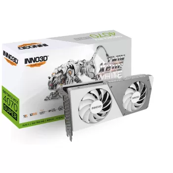 Video Card Inno3D GeForce RTX 4070 SUPER TWIN X2 OC WHITE N407S2-126XX-186162W